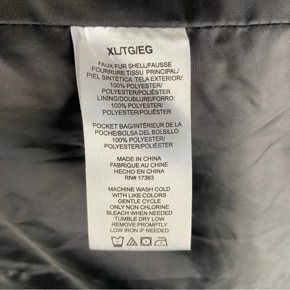 Cuddl Duds Black Curly Sherpa Shawl Collar Coat Sz XL - Picture 8 of 10